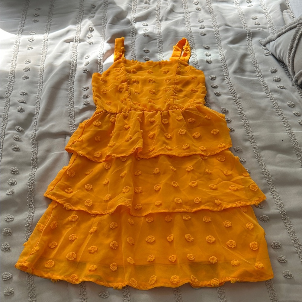 Bright Orange Layered Dress